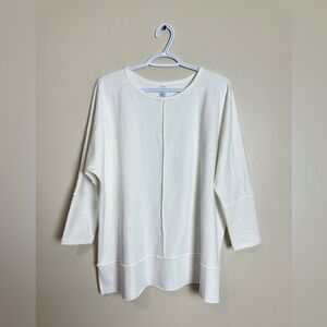 SPANX Size L Cream Long Sleeve Women's Top